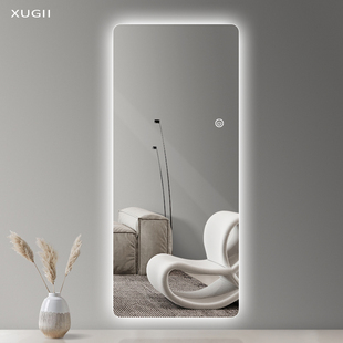 XUGII无框穿衣镜led灯镜壁挂全身镜圆角悬挂试衣镜带灯背光镜