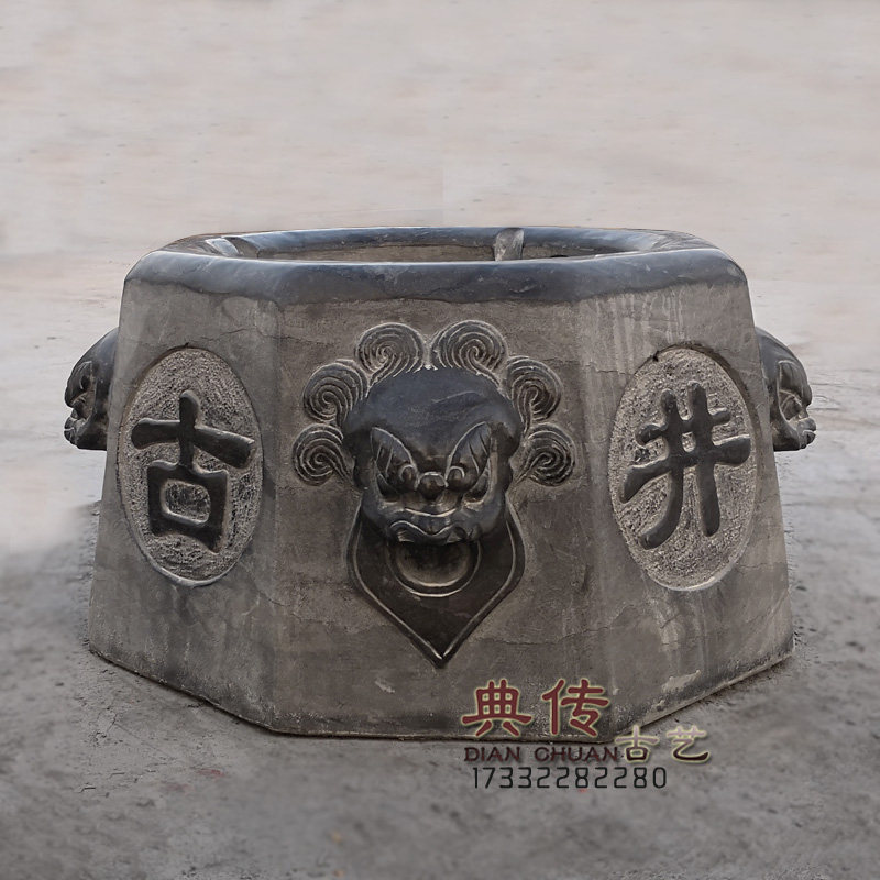 仿古石雕古井口天然石材狮子头麒麟老井圈花园庭院景观石头井摆件,家居饰品,石雕,淘宝优惠券,粉丝福利购,淘宝优惠卷