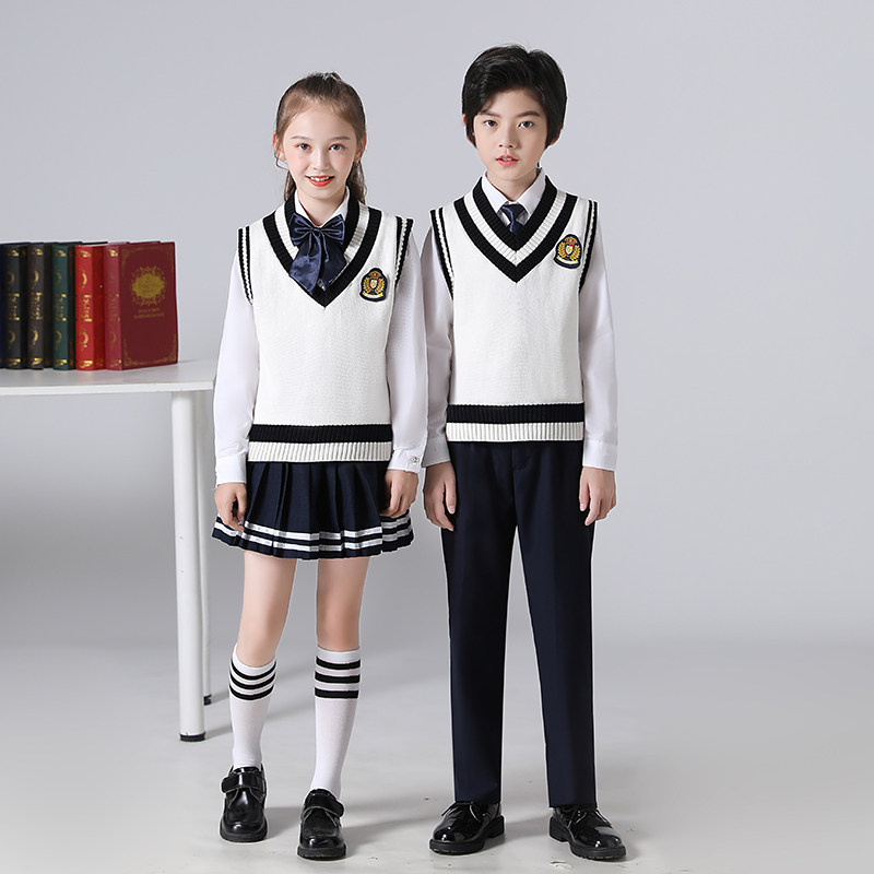 儿童合唱演出服中小学生大合唱团男女童英伦校服元旦朗诵表演服装