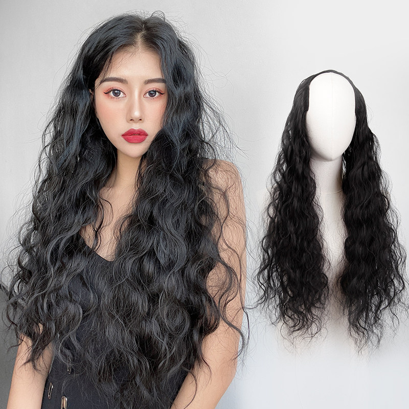 假发女u型玉米烫卷发片 一片式长卷发泡面卷 无痕膨松接发小卷发