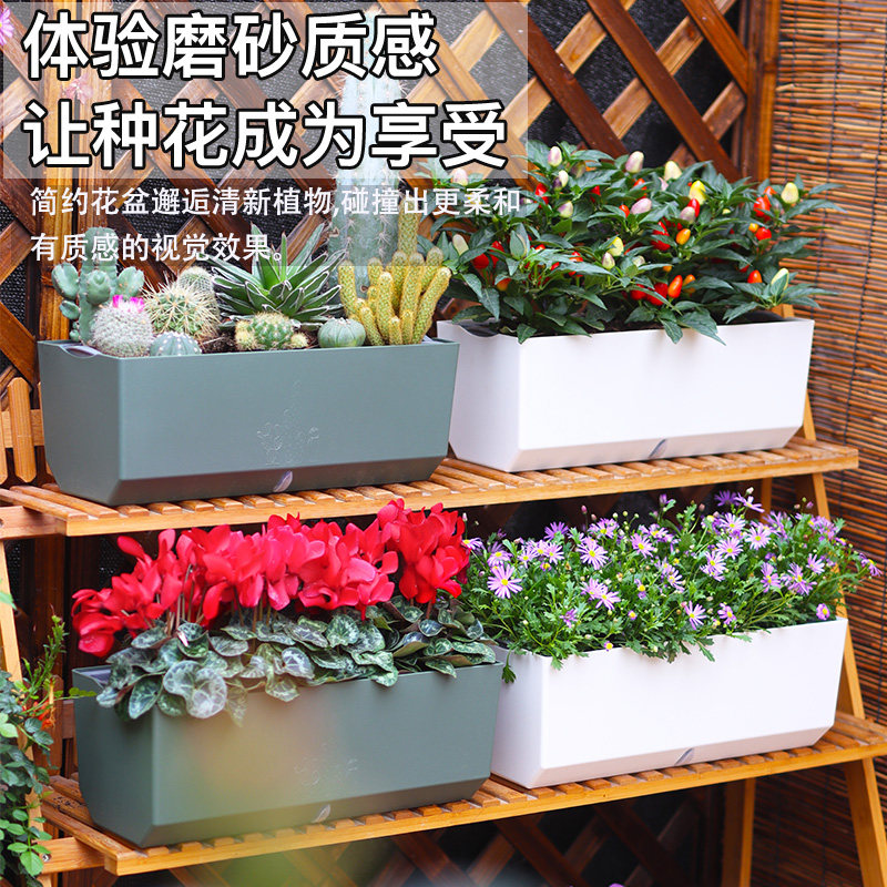 阳台蔬菜专用种菜花盆塑料懒人自吸花盆辣椒香葱长方形多肉种植箱