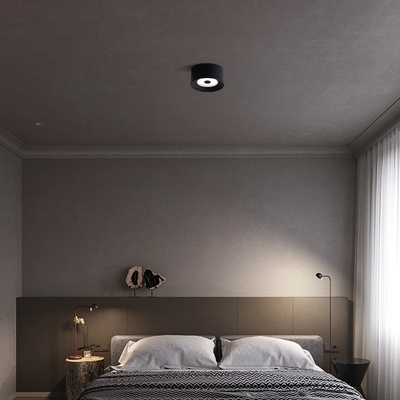 明装筒灯超薄家用客厅卧室过道店铺吸顶天花灯圆形免开孔明装射灯