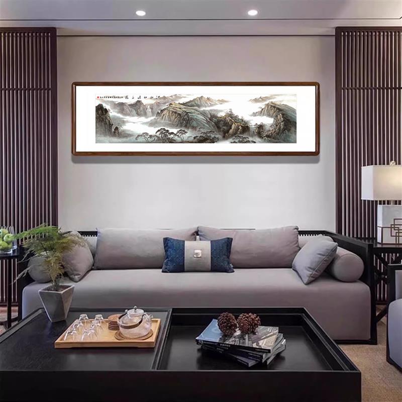 江山如此多娇国画山水画新中式客厅背景墙装饰画办公室字画靠山画