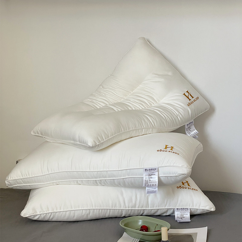 纯棉枕头枕芯酒店宿舍高低双人学生护颈椎助睡眠不塌陷不变形单人