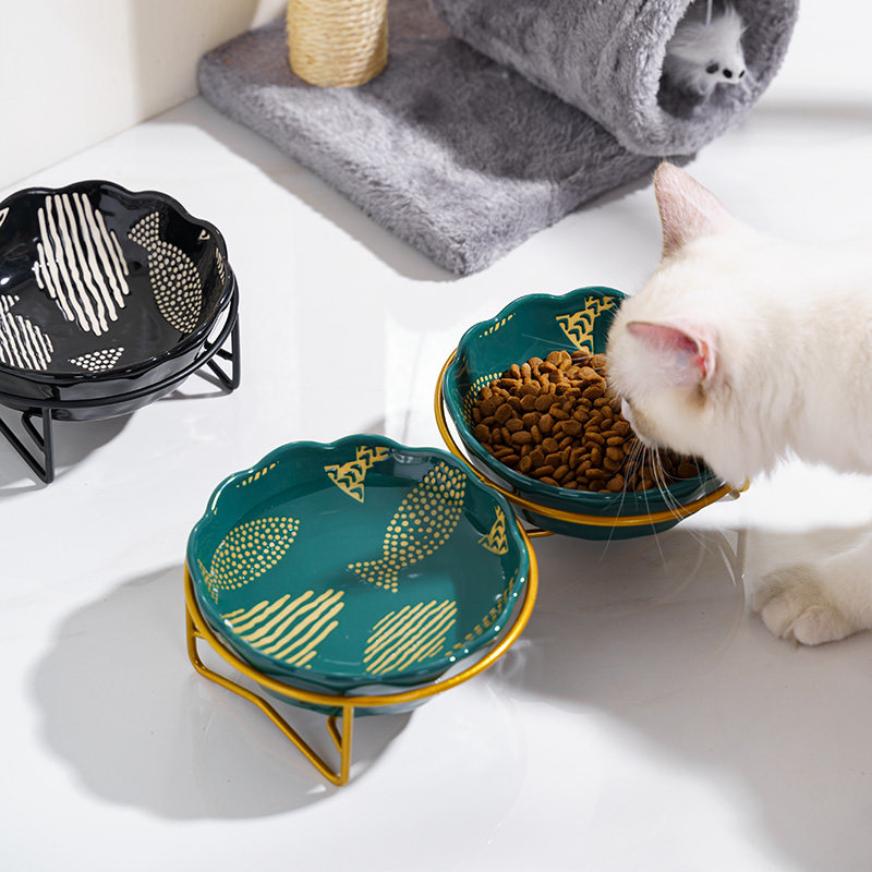 宠物猫碗双碗保护颈椎狗碗猫粮饭猫狗碗/慢食碗