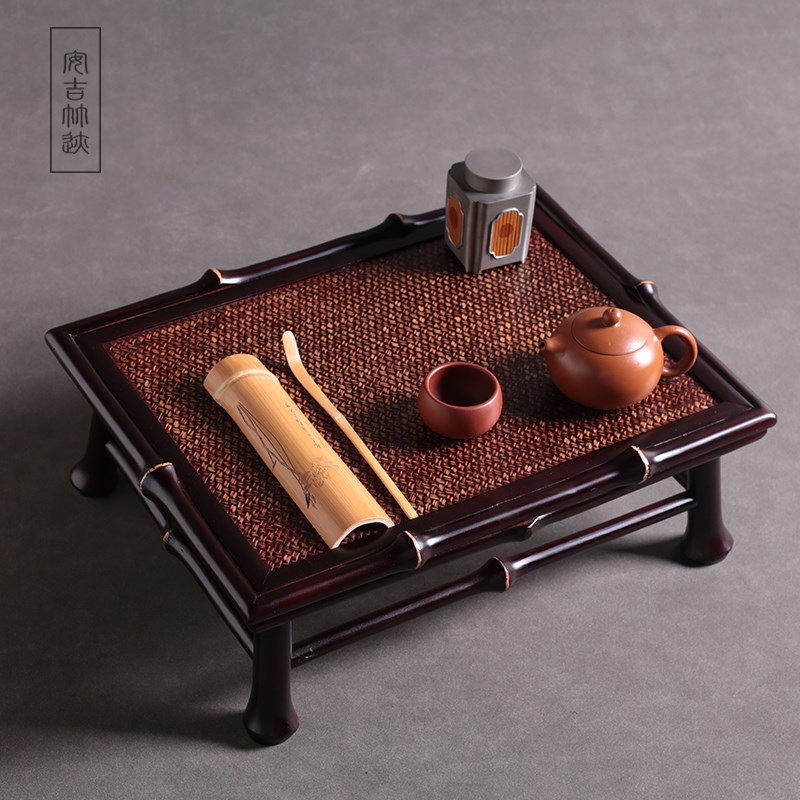 竹迹邛竹茶桌榻榻米茶几手工席面日式飘窗桌子围炉煮茶矮桌干泡台