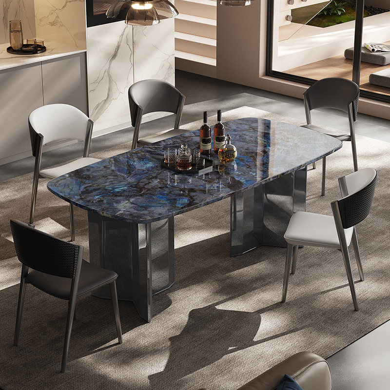 馨佰利微晶石餐桌椅组合家用小户型奢石方桌大理石高级感意式饭桌,住宅家具,大理石餐桌,淘宝优惠券,粉丝福利购,淘宝优惠卷