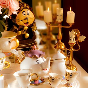 美女与野兽 烛台卢米亚蜡烛台LED夜灯摆件闹钟台钟摆件台灯葛士华