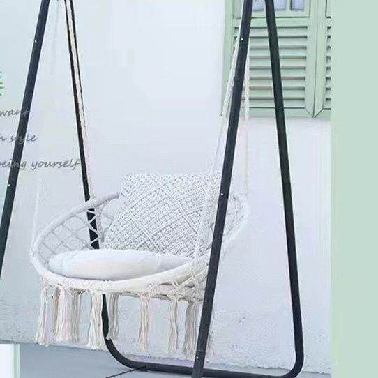 ins秋千流苏吊椅吊成人室内棉绳篮藤台懒人椅摇篮阳004椅悬挂式