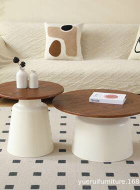 奶油北欧形小茶几家用客厅小户简约民59611宿型马提风尼矮脚圆创