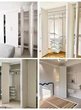 CIS衣帽间金衣属柜叠门滑轮折吊左右平移推拉上下轨道五金配件轨