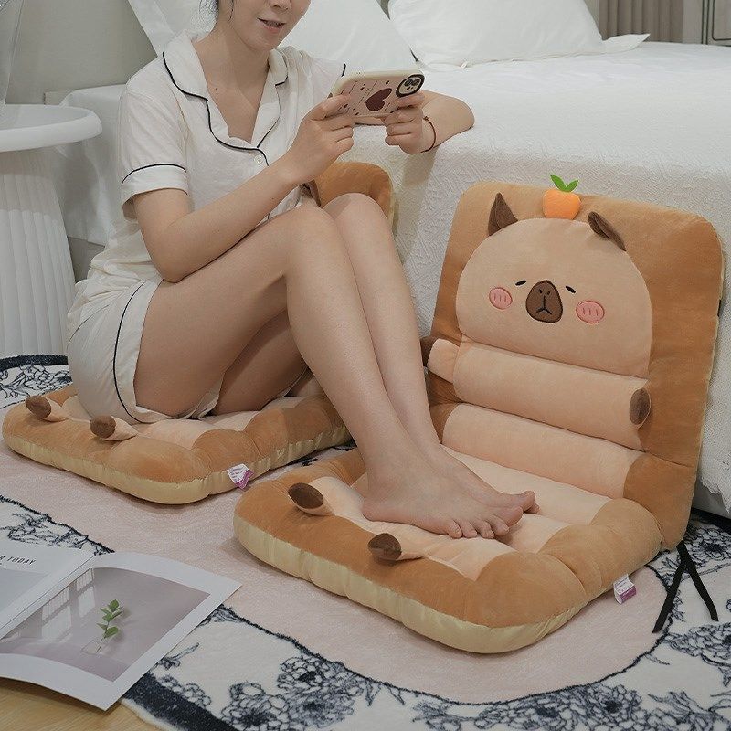 卡皮巴拉坐垫连体靠垫一体办公室久坐椅子靠背学生座椅屁股垫,居家布艺,椅垫,淘宝优惠券,粉丝福利购,淘宝优惠卷