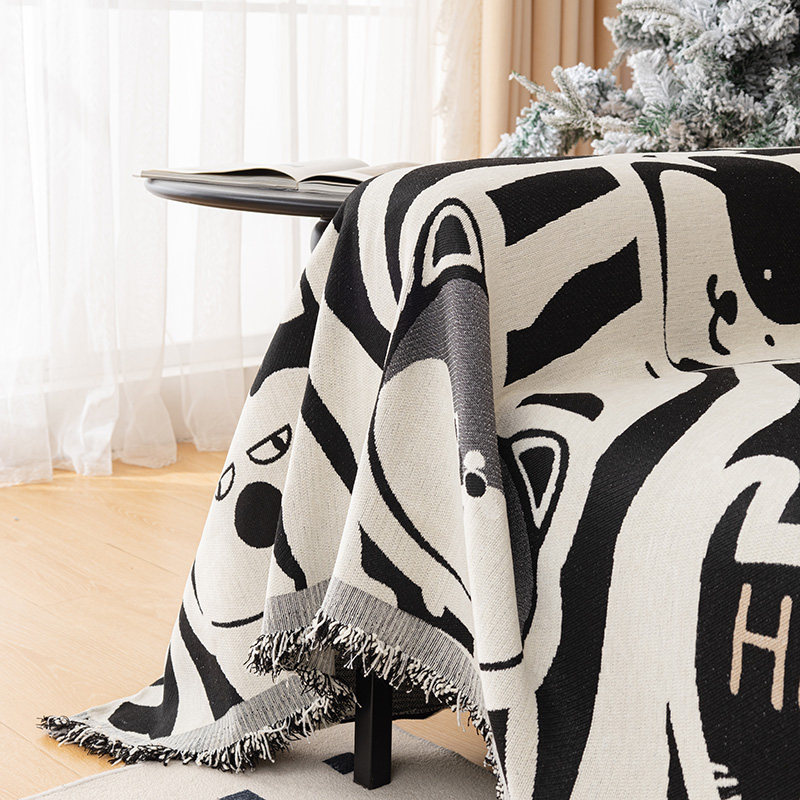 卡通黑白沙发盖布四季通用防尼尔坐垫防猫抓全盖沙发罩盖巾,居家布艺,沙发垫,淘宝优惠券,粉丝福利购,淘宝优惠卷