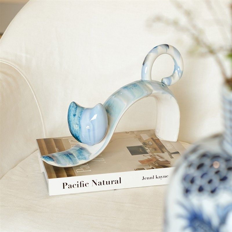 栀美家 创意窑变釉瓷猫咪桌面摆件酒柜茶几 客厅软装饰品样板间,家居饰品,装饰摆件,淘宝优惠券,粉丝福利购,淘宝优惠卷