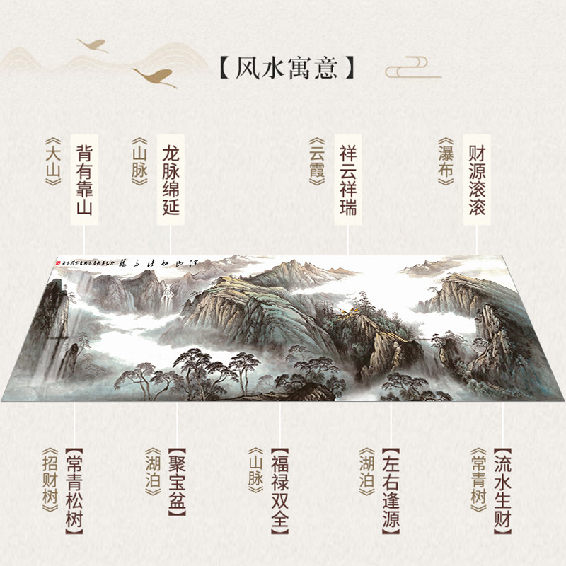 江山如此多娇国画山水画客厅挂画办公室装饰画靠山图风景画背景墙