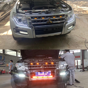 适用帕杰罗V97 V73 V93中网灯改装劲畅LED小黄灯防雾装饰灯日行灯