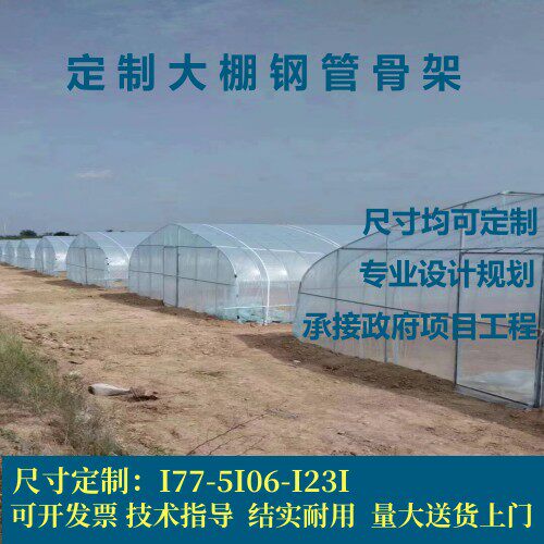 蔬菜种植温室大棚骨架钢管椭圆管保温养殖半坡暖棚连体猪舍牛圈