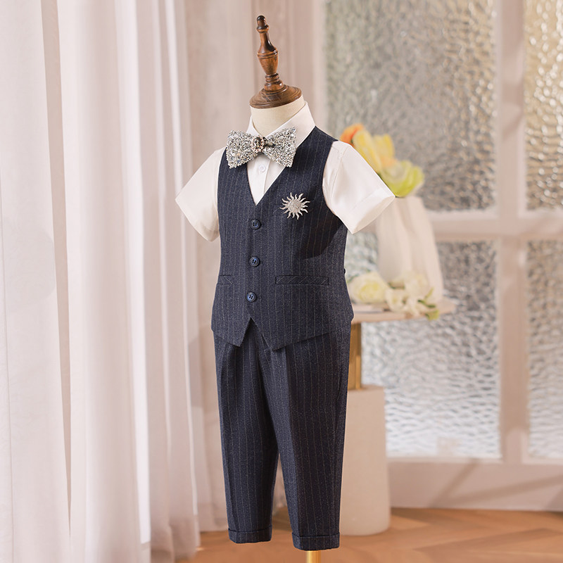 男童西装套装英伦风儿童花童周岁礼服男宝宝生日主持走秀小西服秋