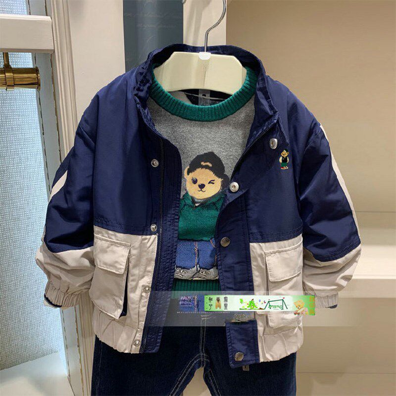 特惠春秋季新款男童休闲夹克外套风衣双层短款围尼熊童装验货品质