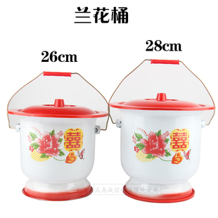 包邮特大号防滑加厚搪瓷高脚痰盂带提手老人痰盂罐儿童孕妇座便器