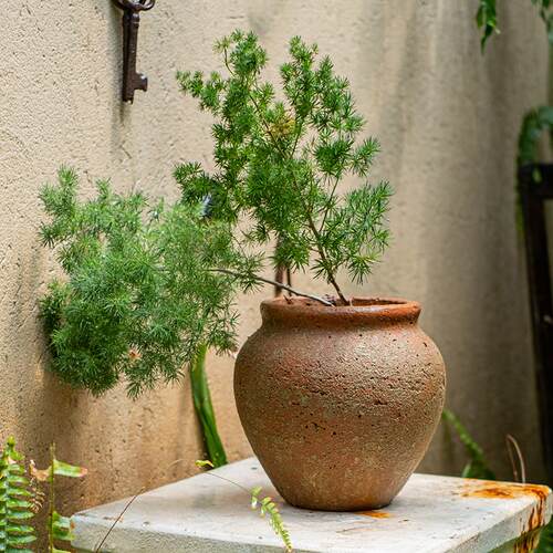 仿陶土大号花盆适用于庭院的粗陶花盆 复古做旧陶瓷绿植盆栽 田园