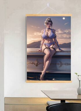斗破苍穹韩月学姐挂画酒店装饰画防水浴室墙画宾馆卫生间网咖画