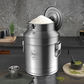 米桶防虫防潮密封304不锈钢米缸加厚家用20斤装 面粉储存罐食品级