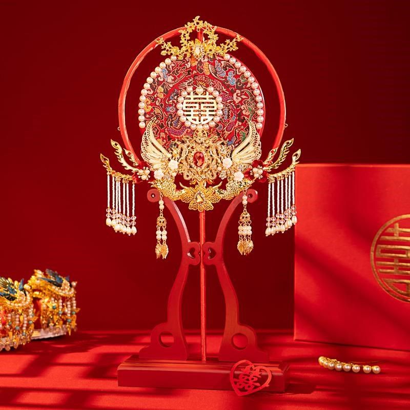 秀禾团扇diy材料包手工成品高级新娘结婚出嫁喜扇中式婚礼手捧花,家居饰品,工艺扇/团扇/喜扇/折扇,淘宝优惠券,粉丝福利购,淘宝优惠卷