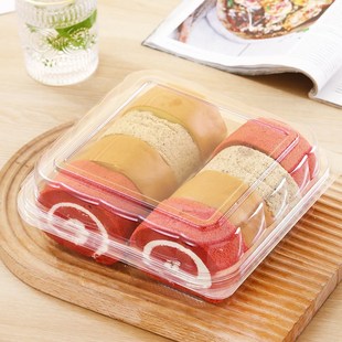 瑞士卷分装盒子大号蛋糕卷面包盒8个装一次性透明麻薯烘焙打包盒