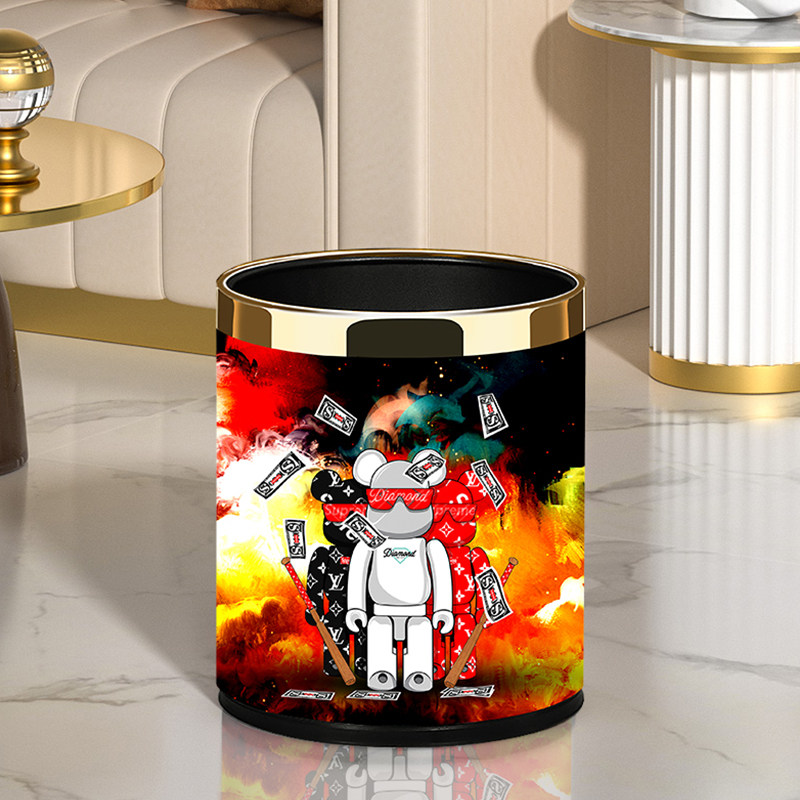 儿童房男孩垃圾桶创意个性卡通可爱高档家用客厅卧室房间书房纸篓