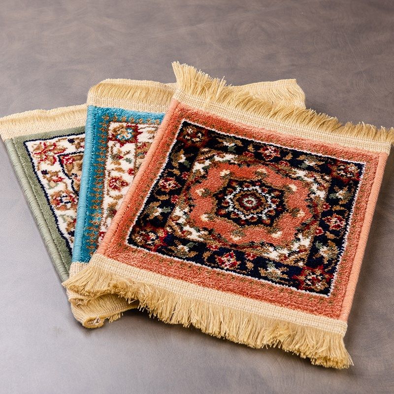 民族复古风蒙古图案杯垫毯子民宿酒吧餐厅酒店方形高档餐垫摆件垫,居家布艺,餐垫,淘宝优惠券,粉丝福利购,淘宝优惠卷