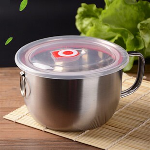 不锈钢泡面杯泡面碗学生带盖饭盒创意汤碗大碗方便面碗快餐杯特厚