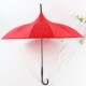 日系纯色宝塔伞红色长柄雨伞女新娘结婚16骨公主皮柄弯钩直杆洋伞