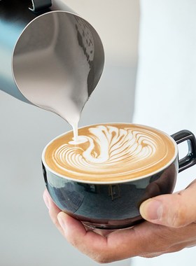 WPM惠家咖啡拉花缸杯30不锈钢打奶泡杯斜口压纹奶缸#21锥型嘴