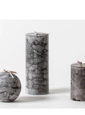 中古欧式复古风装饰手工圆柱大蜡烛浪漫欧式餐桌茶几香薰装饰品