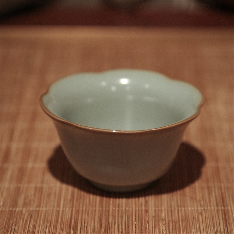 谢小金 官窑葵花杯茶杯陶瓷功夫茶具小号家用主人杯个人单杯汝瓷
