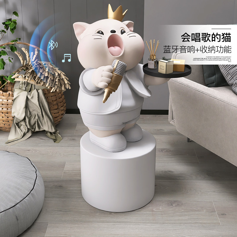 创意猫咪落地摆件客厅沙发家居饰品电视柜旁托盘装饰乔迁新居礼品,家居饰品,装饰摆件,淘宝优惠券,粉丝福利购,淘宝优惠卷