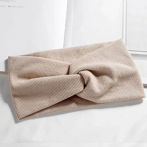 Women Girls Solid Color Headbands Knitted Cotton Hair Bands
