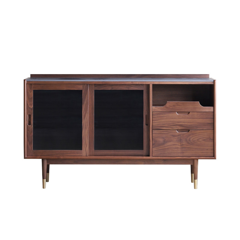 拾影木筑  黑胡桃实木餐边柜北欧简约餐客厅储物柜岩板茶水柜,住宅家具,餐边柜,淘宝优惠券,粉丝福利购,淘宝优惠卷