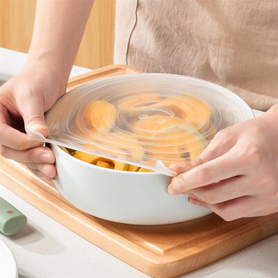 6PCS Adaptable Lid Silicone ver Food Caps Elastic Stratchy F