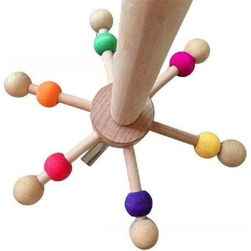 Wooden Sun Shaped Parrot Chewing Toy Educational Supplies - 实物图