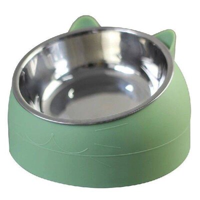 200ml 15 Degrees Tilted Stainless Steel Cat Bowl Non-slip