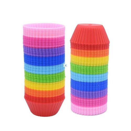 12pcs Silicone Cake Baking Molds Cupcake Molder Round Muffin