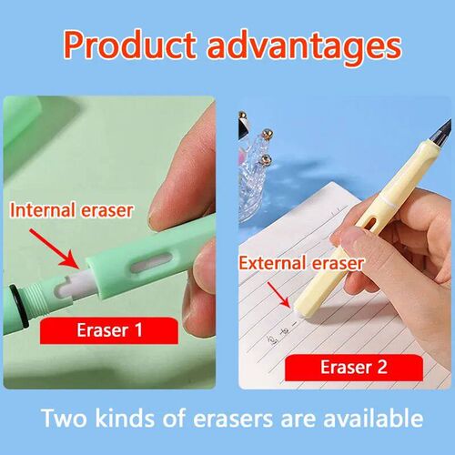 37PCS/Set Eternal Pencil Double Eraser Cute Pencils Art Sket