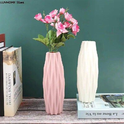 Flower Vase White Imitation Ceramic Flower Pot Decoration