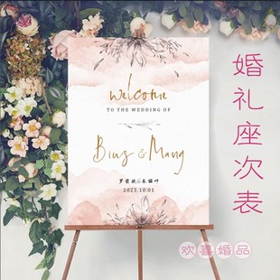 定制婚礼座位图婚宴座位表结婚人员名单海报宾客席位图卡设计打印