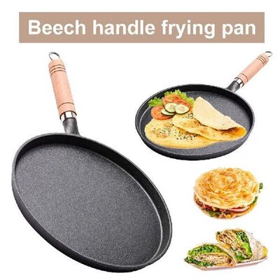 Cast Iron Frying Egg Pan Uncoated Non Stick Thin Pancake