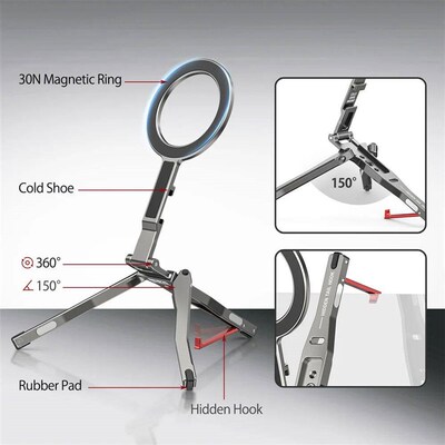 2025 Magnetic Tripod With Fence-Mounted Cold Shoe Handle Pho
