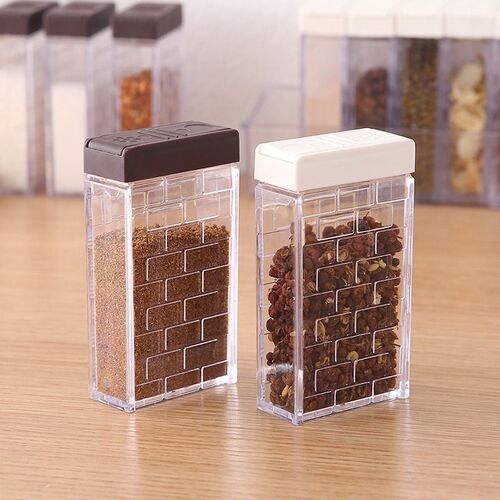 Creative Transparent Two-way Open-lid Seasoning Box 6-piece