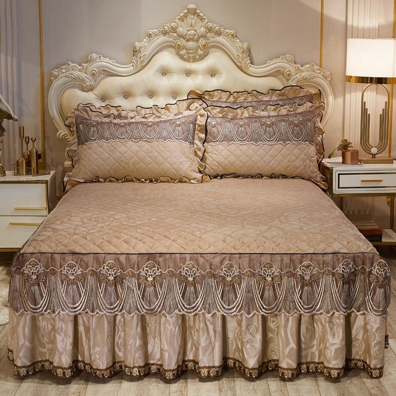 天鹅绒欧式夹棉床裙单件加厚短毛绒床罩床垫防尘单人1.2三件,床上用品,床裙,淘宝优惠券,粉丝福利购,淘宝优惠卷